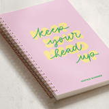 "Keep Your Head Up" - Notebook in Cotton Candy by Abbigail Lim - Binding Detail