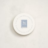 "Gingham Rockinghorse" - Novelty Enclosure Cards in Baby Blue by Olivia Raufman - Front