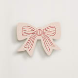 "Bow Stripe" - Novelty Enclosure Cards in Cherry by Helena Vitto - Front