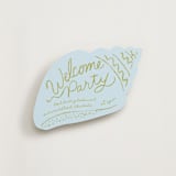 "Shoreline Shell" - Novelty Enclosure Cards in Seafoam by Inkblot Design - Front