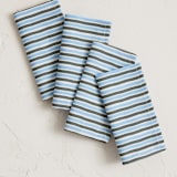 "Linear Duo" - Napkins in Seaside by Creo Study - Napkins, Set of 4