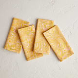 "Sunshine Wave" - Napkins in Golden by Lise Gulassa - Napkins, Set of 4