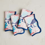 "Fish In The Sea" - Napkins in Navy by Morgan Ramberg - Napkins, Set of 4