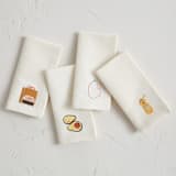 "Food" - Napkins in Linen by Elliot Stokes - Napkins, Set of 4