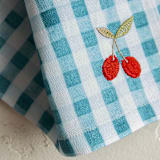 "Sweet Fruit Gingham" - Napkins in Sky by Multiple Artists - Detail