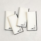 "Wine and Dine" - Napkins in Cream by Ani Somi - Napkins, Set of 4