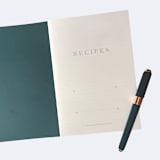 "Heirloom Recipes Journal | Softcover Cooking Notebook" - Notebook in green by Jessica Cunningham