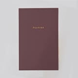 "Prayer Journal | Gold Embossed Daily Devotional Log" - Notebook in brown by Jessica Cunningham