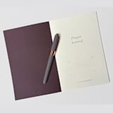 "Prayer Journal | Gold Embossed Daily Devotional Log" - Notebook in brown by Jessica Cunningham