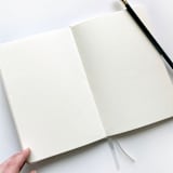 "Custom Text Foil Embossed Linen Notebook | Gold Foil on Dusty Rose Linen" - Notebook in pink by Jessica Cunningham