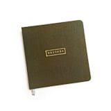 "Linen Recipes Book | Gold Foil on Olive Linen" - Notebook in green by Jessica Cunningham
