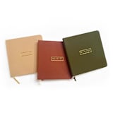 "Linen Recipes Book | Gold Foil on Olive Linen" - Notebook in green by Jessica Cunningham