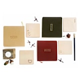 "Linen Recipes Book | Gold Foil on Sand Linen" - Notebook in beige by Jessica Cunningham