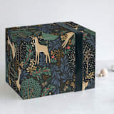 "Reindeer Forest" - Wrapping Paper in Green Black by Shannon Chen of Four Wet Feet Studio - Front