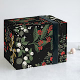 "Berry Fields" - Wrapping Paper in black by Elena Wilken - Front