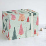 "Bottle Brush Forest" - Wrapping Paper in Green by Janet Hirata Stall - Front