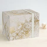 "Snow Flurries" - Wrapping Paper in snow by Leah Bisch - Front