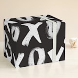 "Xs & Os Wrapping Paper" - Wrapping Paper in Black & White by Made by Alyx - Front