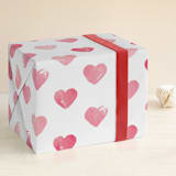 "Heartfully Painted" - Wrapping Paper in Berry by Liz Conley - Front