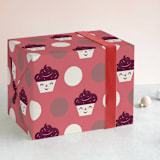 "Sweet Cupcakes" - Wrapping Paper in Stawberry by Bob Daly - Front