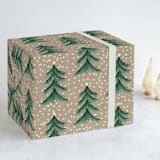 "Evergreen Forest" - Wrapping Paper in Almond by Baumbirdy - Front