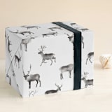 "Reindeer Feet" - Wrapping Paper in Charcoal by Rebecca Daublin - Front