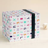 "Letterz" - Wrapping Paper in Tropical by DARBY DESIGN - Front
