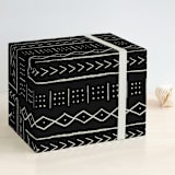"mud cloth tribe" - Wrapping Paper in Black by Erin Deegan - Front
