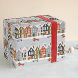 "Christmastime in the City" - Wrapping Paper in Frost by Ekko Studio - Front