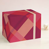 "Mod Plaid" - Wrapping Paper in Merlot by Stacey Day - Front