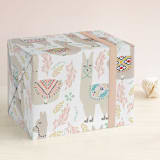 "LaLaLlama" - Wrapping Paper in White by Shirley Browning - Front