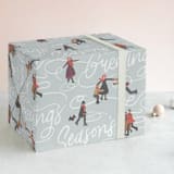 "Winter Skate" - Wrapping Paper in Icicle by Meggy Masters - Front