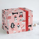 "Christmas Dogs" - Wrapping Paper in Snow by Vivian Yiwing - Front