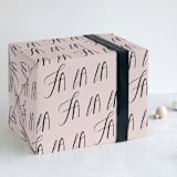 "Fa La La" - Wrapping Paper in Blush by Hudson meet Rose - Front