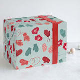 "Winter Mittens" - Wrapping Paper in Winter Mint by Kacey Kendrick Wagner - Front