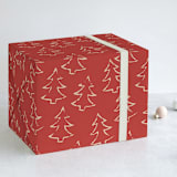 "Simple Trees" - Wrapping Paper in Cranberry by Wildflower Paper Company - Front