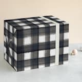 "Buffalo Check" - Wrapping Paper in white by Rebecca Daublin - Front