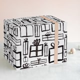 "Gifts of the Season" - Wrapping Paper in white by Jamie Alexander - Front
