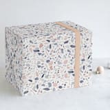 "Modern Terrazzo" - Wrapping Paper in Blush Sky by Kanika Mathur - Front