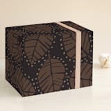 "Woodcut Leaves" - Wrapping Paper in Earth by Laura Condouris - Front