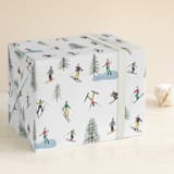 "Ski Holiday" - Wrapping Paper in Snow White by Jan Shepherd - Front