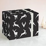 "Reindeer" - Wrapping Paper in Midnight by Teju Reval - Front