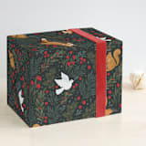 "Festive Animals" - Wrapping Paper in Charcoal by Shannon Chen of Four Wet Feet Studio - Front