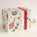 "Christmas Confetti" - Wrapping Paper in Santa by Vivian Yiwing - Front