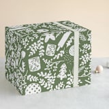 "A Baker's Holiday" - Wrapping Paper in Evergreen by Jaclyn Ruble - Front