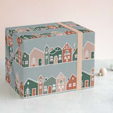 "Holiday Streets" - Wrapping Paper in Spice Drops by Charter Oaks Creative - Front