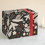 "Good Tidings" - Wrapping Paper in Charcoal by Kiley Bennett - Front