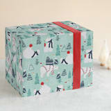 "Christmas bears" - Wrapping Paper in Turquoise by Metka Hiti - Front