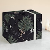 "Evergreen branch" - Wrapping Paper in Blueberry by Anastasia Makarova - Front