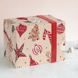 "Retro Ornaments" - Wrapping Paper in Candy Cane by Vivian Yiwing - Front